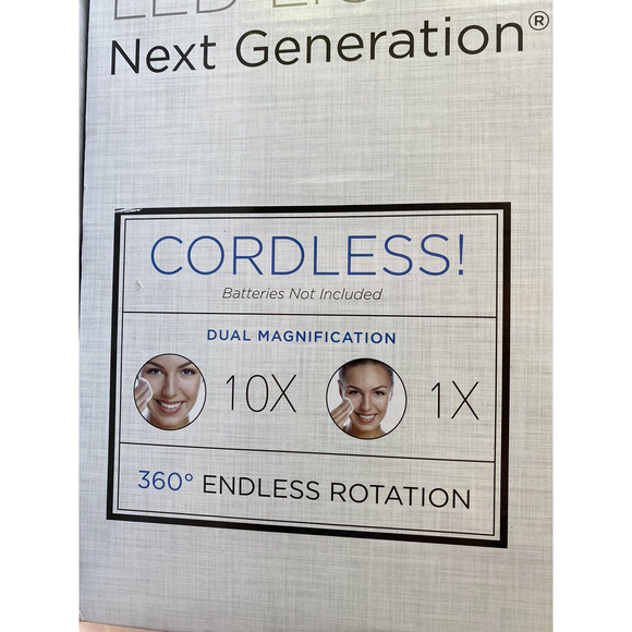 Zadro Round LED Variable Lighted Vanity Cordless 10X Beauty Make Up Mirror - Picture 5 of 12